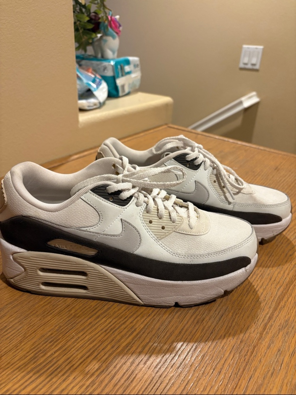 Nike White Black Platform Sneakers